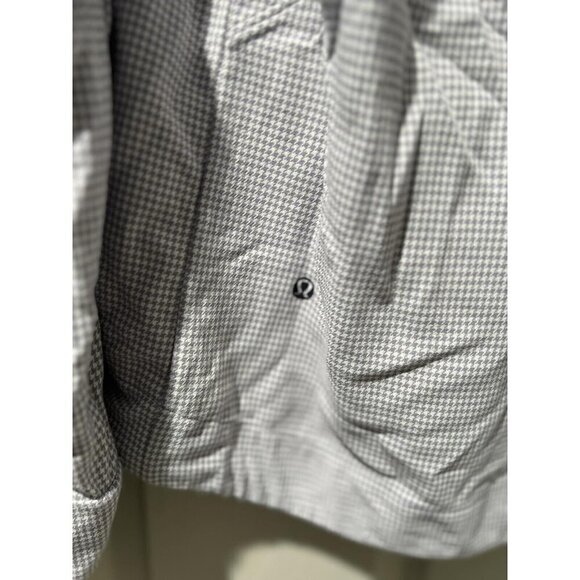 Lululemon Men Sprint Jacket II Long Sleeve Houndstooth White Gray Size M - Picture 12 of 12
